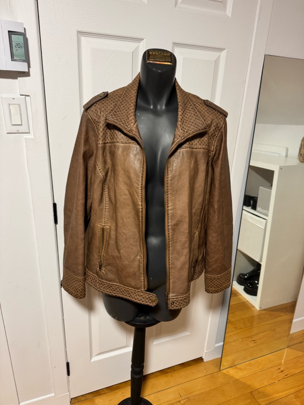 Brown faux Leather Jacket